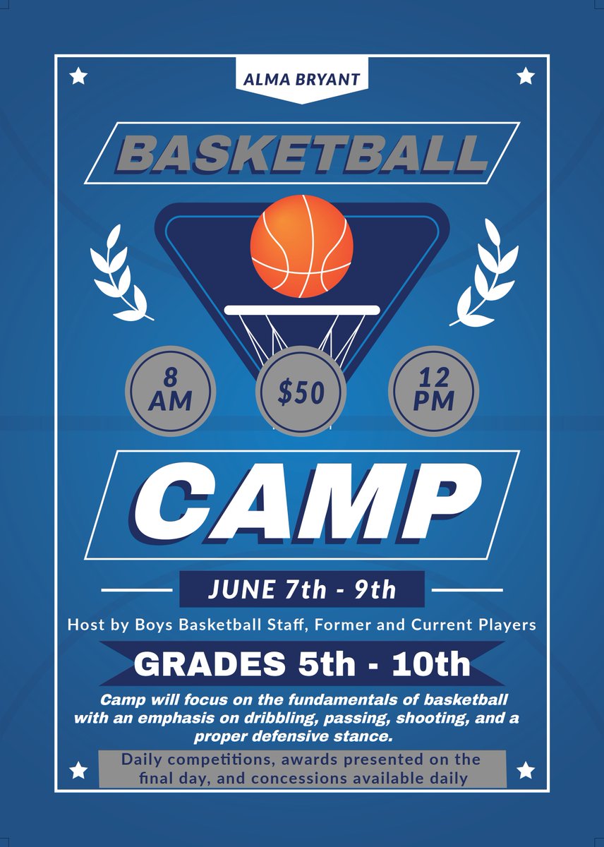 Don't miss out on this summer's Alma Bryant Basketball Camp! Follow the link to register online! forms.gle/jYDUVi6syW9sJq…