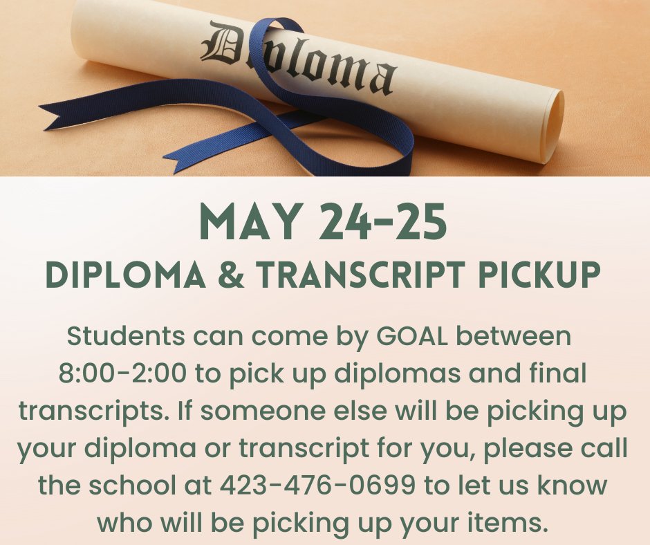 GOALAcademyBCS's tweet photo. Diploma and Transcript Pickup https://t.co/pHPOgVR9WL https://t.co/iyU2qtxpBk