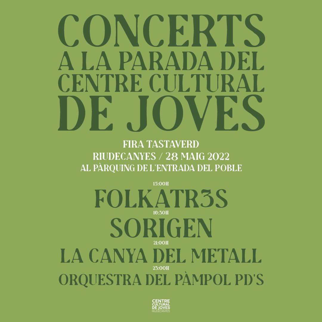 ccjoves's tweet photo. 🌱TASTAVERD 2022🌱
Ciutadans de Catalunya, ja el tornem a tenir aquí!
Sí! Després de dos anys d’aturada per raons més que òbvies, enguany tornem a celebrar la Fira Tastaverd de Riudecanyes, que serà el dissabte 28 de maig! 🥳 https://t.co/ZYSInW7GNh