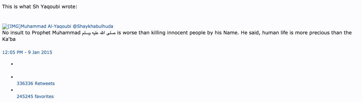 IbneKhan01's tweet photo. This reminds us of the popular speaker who, upon the death of these blasphemers, distorted a ĥadīth of RasūlAllāh ﷺ regarding the life of a believer being more sacred than the Kábah, and included within it all human life, including the blasphemers, thus lying upon RasūlAllāh ﷺ. https://t.co/EWmfvl8tuq