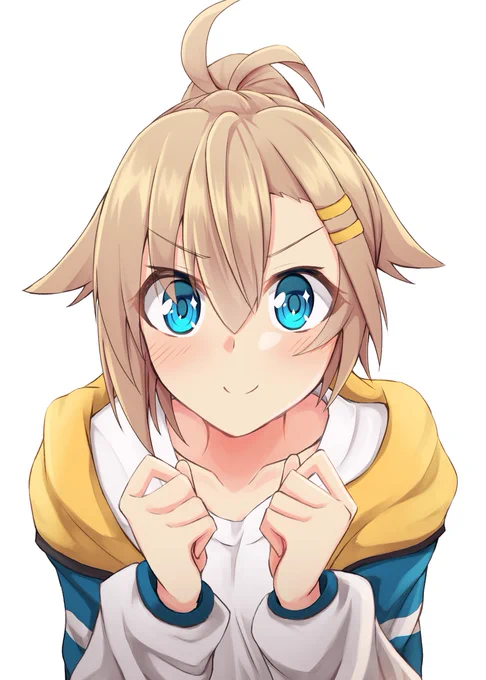 頭を撫でて欲しそうにこちらを見ている 