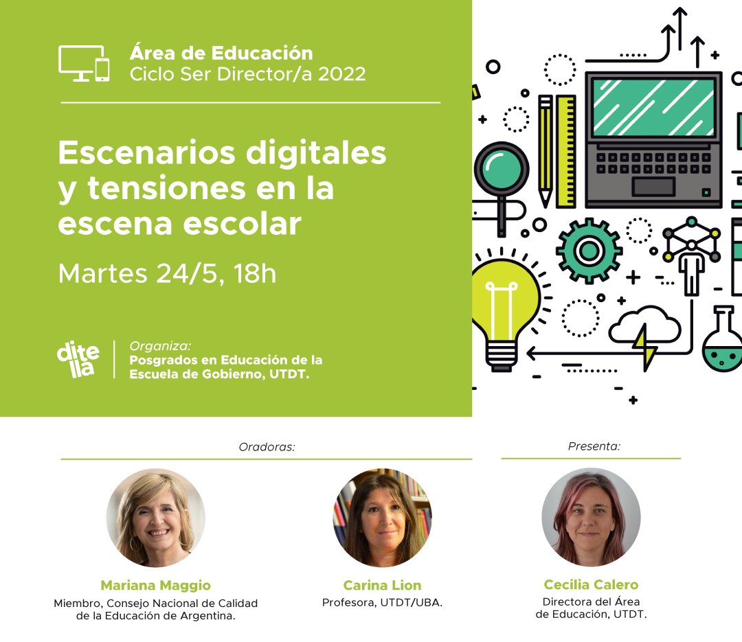 carinalion's tweet photo. Las tecnologías en los escenarios actuales y los desafíos para la gestión escolar. Diálogo, preguntas, propuestas, proyecciones https://t.co/y2roqqiiY2