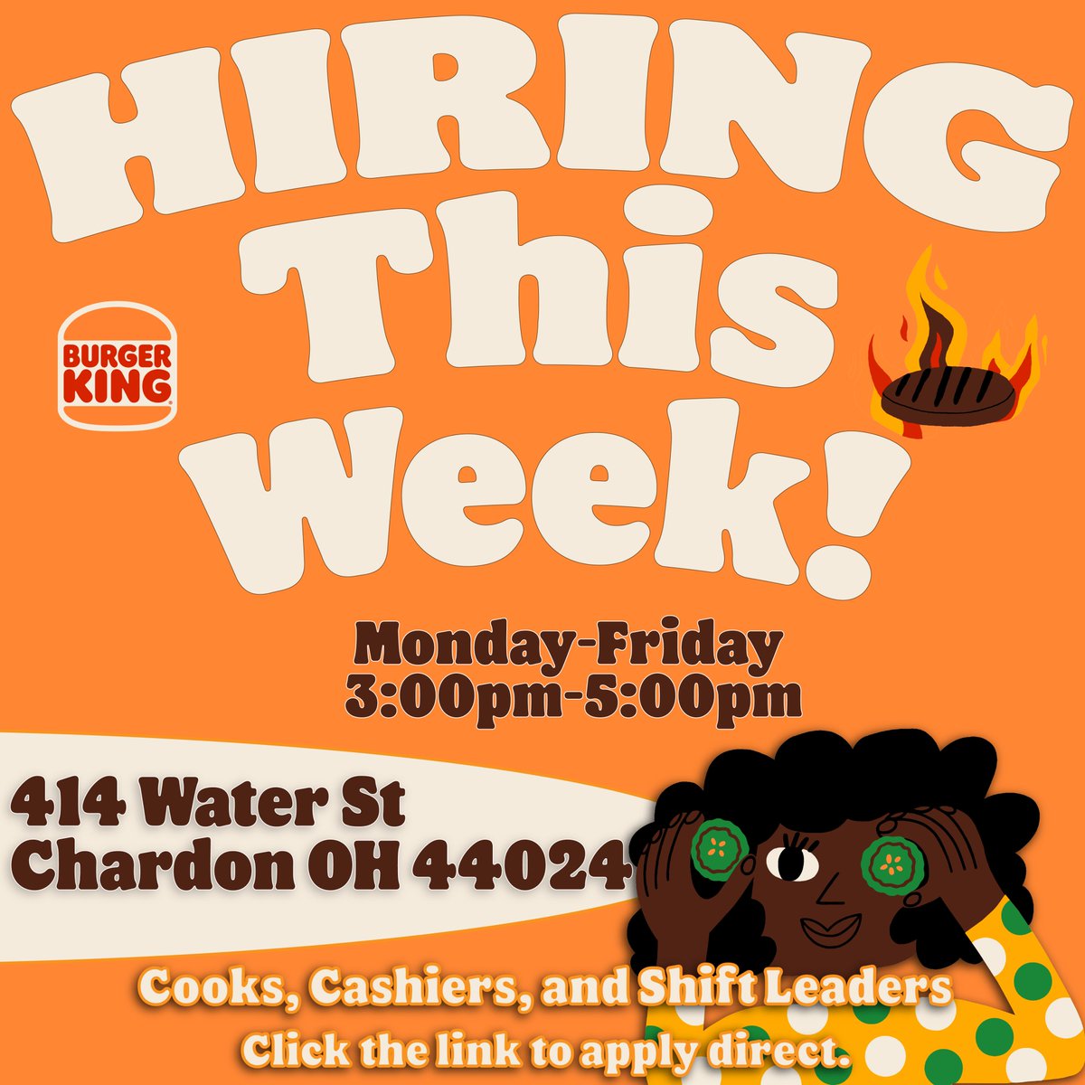 TOMSKingSvcs's tweet photo. Any day this week, from 3 pm to 5 pm, stop by our @BurgerKing at 414 Water St. in Chardon, OH.
We are looking for Cooks, Cashiers, and Shift Leaders Make your own #TOMSKingJourney.
Click the link to #applydirect!
https://t.co/xrGNGZmzG9
#opportunity #burgerking #hiring https://t.co/FHDoncJltl