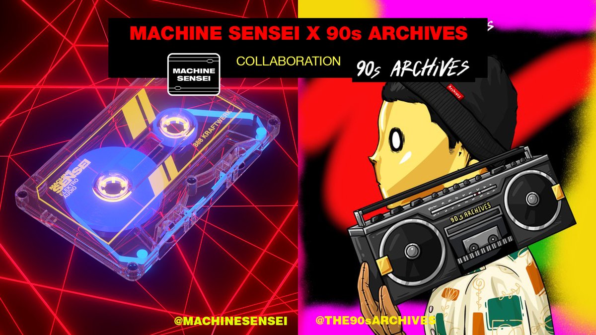 MachineSensei's tweet photo. 🟣MACHINE SENSEI X 90s Archives🟣
A joint venture of 90s vibe teams! 
90s Archives is an art and fashion brand. They do trendy styles for our NFTs and also fashionable wearables which sync your style with both worlds. 

Twitter: 
@the90sArchives
Discord:
https://t.co/oDiKH21gZe https://t.co/stQDAK7zOI