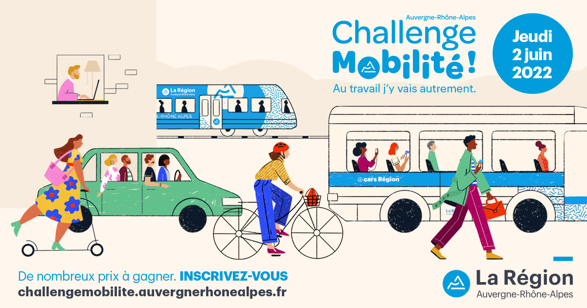 Campus Région du numérique (@campusregion) on Twitter photo 📅 Le 2 juin, le <a href="/CampusRegion/">Campus Région du numérique</a> participera au
<a href="/ChallengeMob/">Challenge Mobilité</a>, une initiative de la Région <a href="/auvergnerhalpes/">Auvergne-Rhône-Alpes</a> ! Ce jour-là, le Campus invite l’ensemble des salariés et des étudiants à venir autrement que seul en voiture : vélo, bus, train ou par tout autre moyen de mobilité🛴🚲🚌🚆 📅 Le 2 juin, le <a href="/CampusRegion/">Campus Région du numérique</a> participera au
<a href="/ChallengeMob/">Challenge Mobilité</a>, une initiative de la Région <a href="/auvergnerhalpes/">Auvergne-Rhône-Alpes</a> ! Ce jour-là, le Campus invite l’ensemble des salariés et des étudiants à venir autrement que seul en voiture : vélo, bus, train ou par tout autre moyen de mobilité🛴🚲🚌🚆