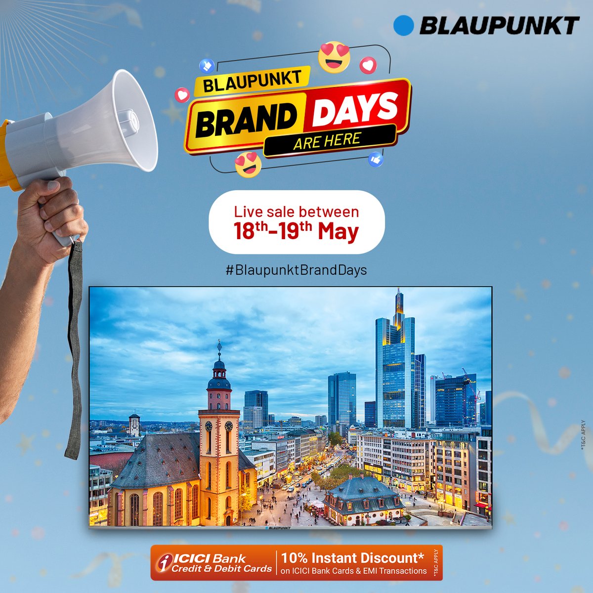 blaupunkttv's tweet photo. What are you waiting for? Shop now and get the best picture quality at the most affordable price during the #BlaupunktBrandDays.
Shop now: https://t.co/6zuxKPTovK
#Blaupunkt #Technology #Innovation #Television #LED #Sound #CyberSound #ScreenMirroring #Sale #ShopNow https://t.co/cnXgdjkcAA