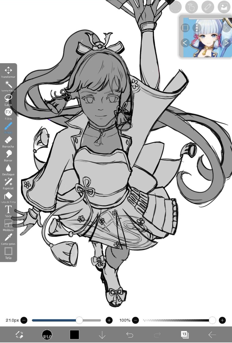 Bom dia vejam o rascunho da minha Ayaka, já que a gata veio pra casa