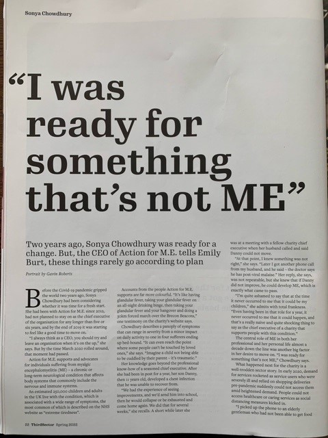 actionforme's tweet photo. Our CEO @SonyaChowdhury, was featured in the Spring edition of @ThirdSector magazine. During the interview, Sonya discussed how we put #pwme &amp; staff at the heart of everything we do as an organisation. We've got some photos of the interview 👇👇 https://t.co/bZpkisZeDc