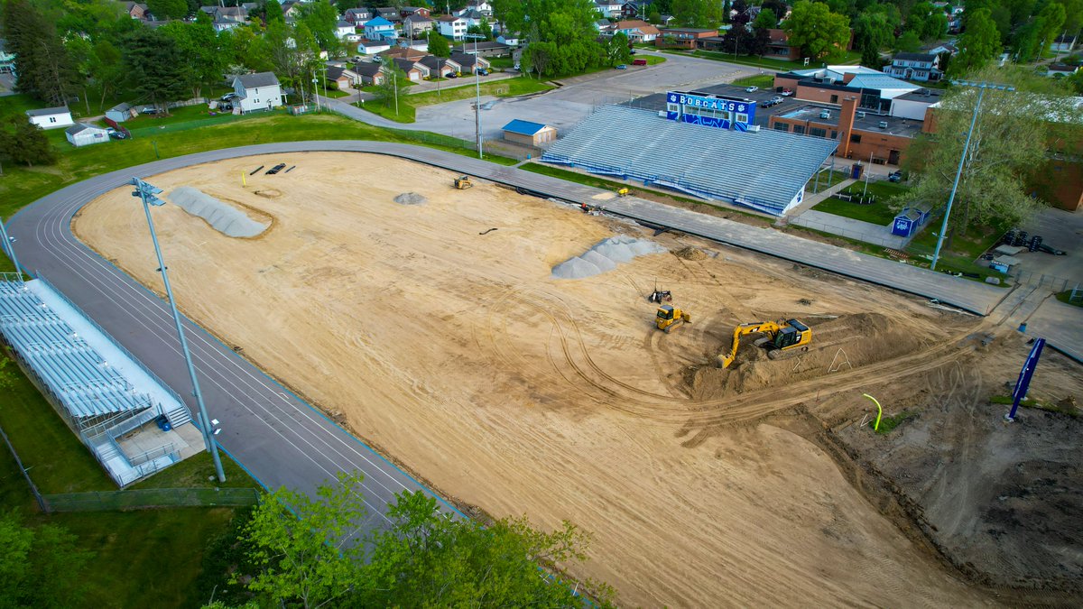 BobcatBiker's tweet photo. Work under way on the turf at McFarland Stadium! https://t.co/0jcVHSzMuU