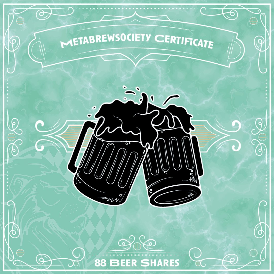 metabrewsociety's tweet photo. A new sneak peek is out!
Each #NFT is unique and the individual Beer Shares on it indicate not only how much annual #freebeer you get but a lot more. 

You want to know what? 
Check out our Discord for a detailed explanation:
https://t.co/bqg165scNG https://t.co/05CqIIOE5Y