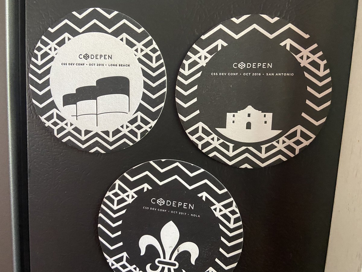 I found my <a href="/CodePen/">CodePen.IO</a> coasters from <a href="/CSSDevConf/">CSS Dev Conf</a> and got all😢