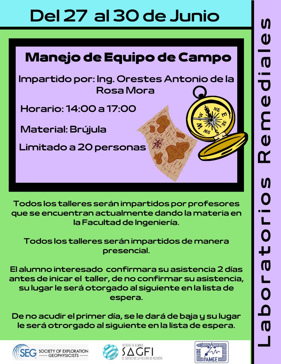 🤩LABORATORIOS REMEDIALES🤩
📌En los próximos días se publicará en link de inscripción a estos cursos 👀👀
Todos los talleres serán impartidos por profesores que se encuentran actualmente dando la materia en la Facultad de Ingeniería.
#UNAMonosDeNuevo