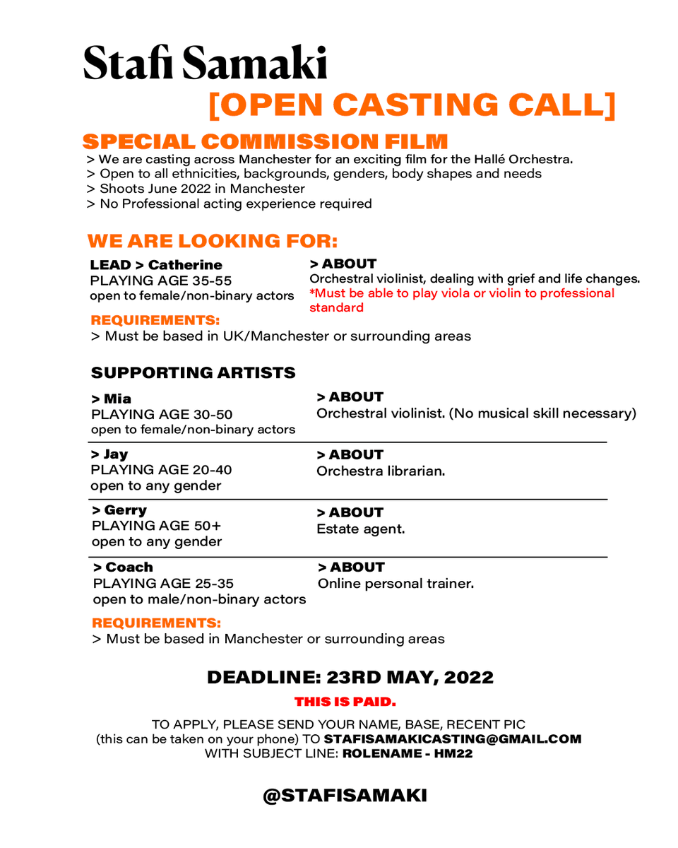 Rbdymond's tweet photo. Casting for a short film with @the_halle !! Hit up @stafisamaki to apply

Stafisamakicasting@gmail.com https://t.co/VmnQW47zoL