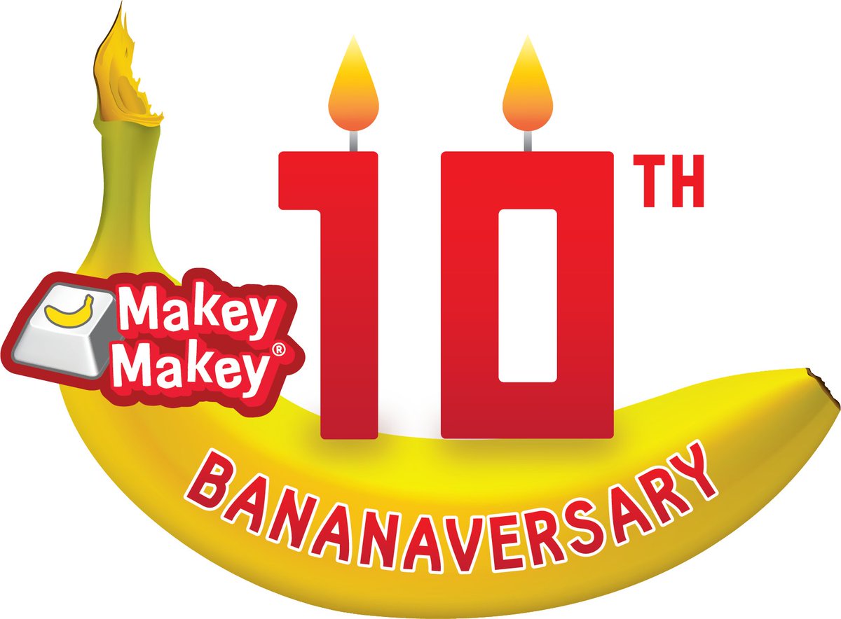10 years ago today <a href="/ericrosenbizzle/">Eric Rosenbaum</a> and I pushed the LAUNCH button on kickstahtah for the Makeys.
Happy bananaversary to us.
Thank you for the waves of support and love from creators, friends, partners, and great leadership from @jmelican and team at <a href="/makeymakey/">Makey Makey</a>.
🔹💖🔹