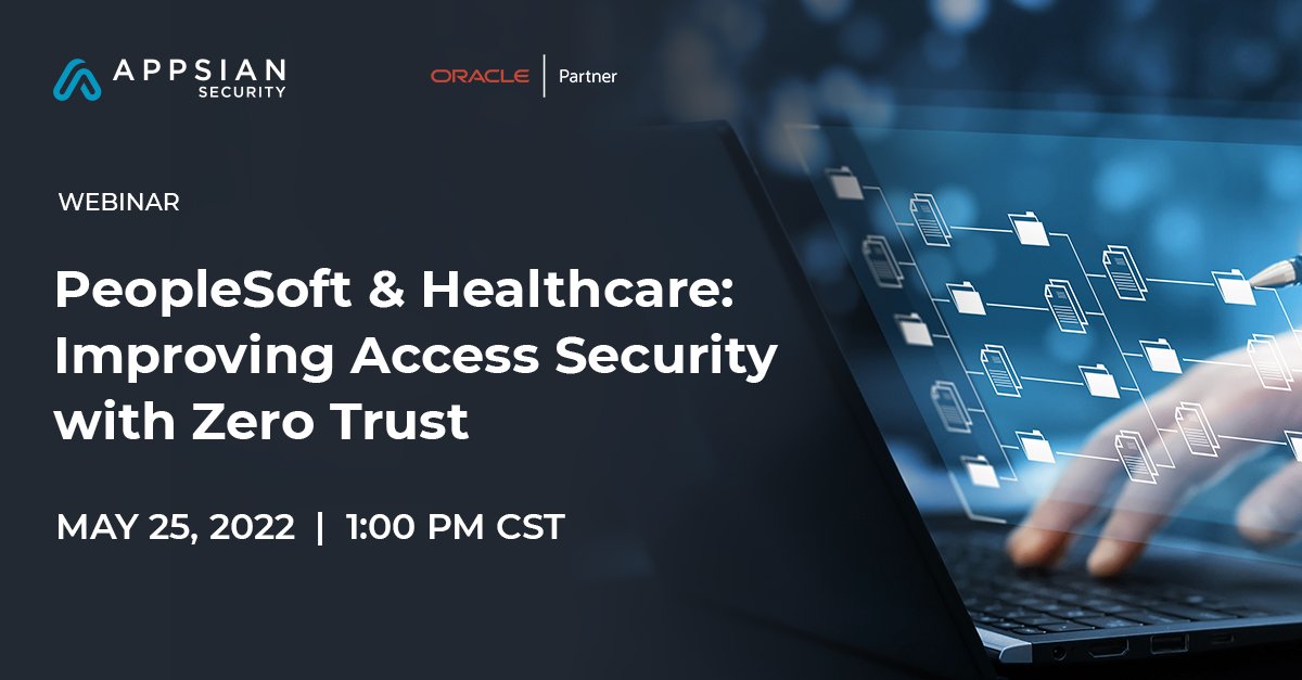 AppsianSecurity's tweet photo. [Register] Healthcare orgs using #PeopleSoft often face challenges with access beyond firewall due to user authentication &amp; access governance policies. Join us on May 25th to learn how #zerotrust can help address this while securing access.

Register here: https://t.co/AQTEqv5PL4 https://t.co/bxVXA6yCzs