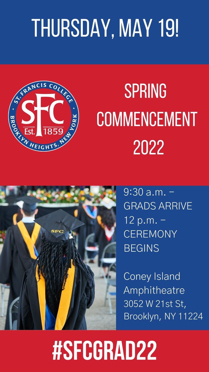 SFCNY's tweet photo. ๐๐พโค๏ธ #SFCGrad22 #SFCNY https://t.co/8KQQM21dUa
