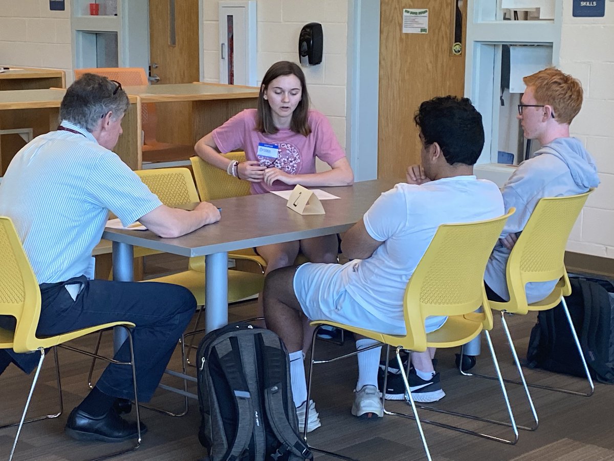 LibraryWHS's tweet image. GID Share in the library today with Mr. McIntyre’s Junior class 1960 research @lesliemaniotes @WboroPrincipal @InquiryK12 @WestboroughK12 #guidedinquirydesign