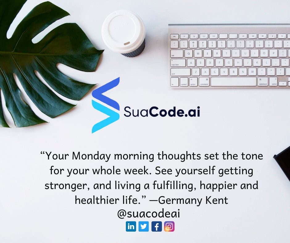 suacodeai's tweet photo. Monday Motivation
It’s Monday, a good time to map out and set the tone of your week.
.
.
.
#suacodeai #mondaymotivaton #tech #africatech #edtech #100DaysOfCode #programming https://t.co/Mtx1wS900z