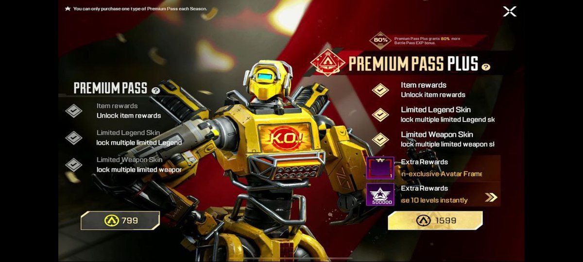 Walter3run1's tweet photo. El pase de batalla de Ápex mobile va a costar en la moneda premium del juego 799 monedas y el plus 1599 @ApexLegendsMo11 @ApexLegendsMob9 #apexlegendsmobile #ApexLegends https://t.co/Fqd5mXbKvI