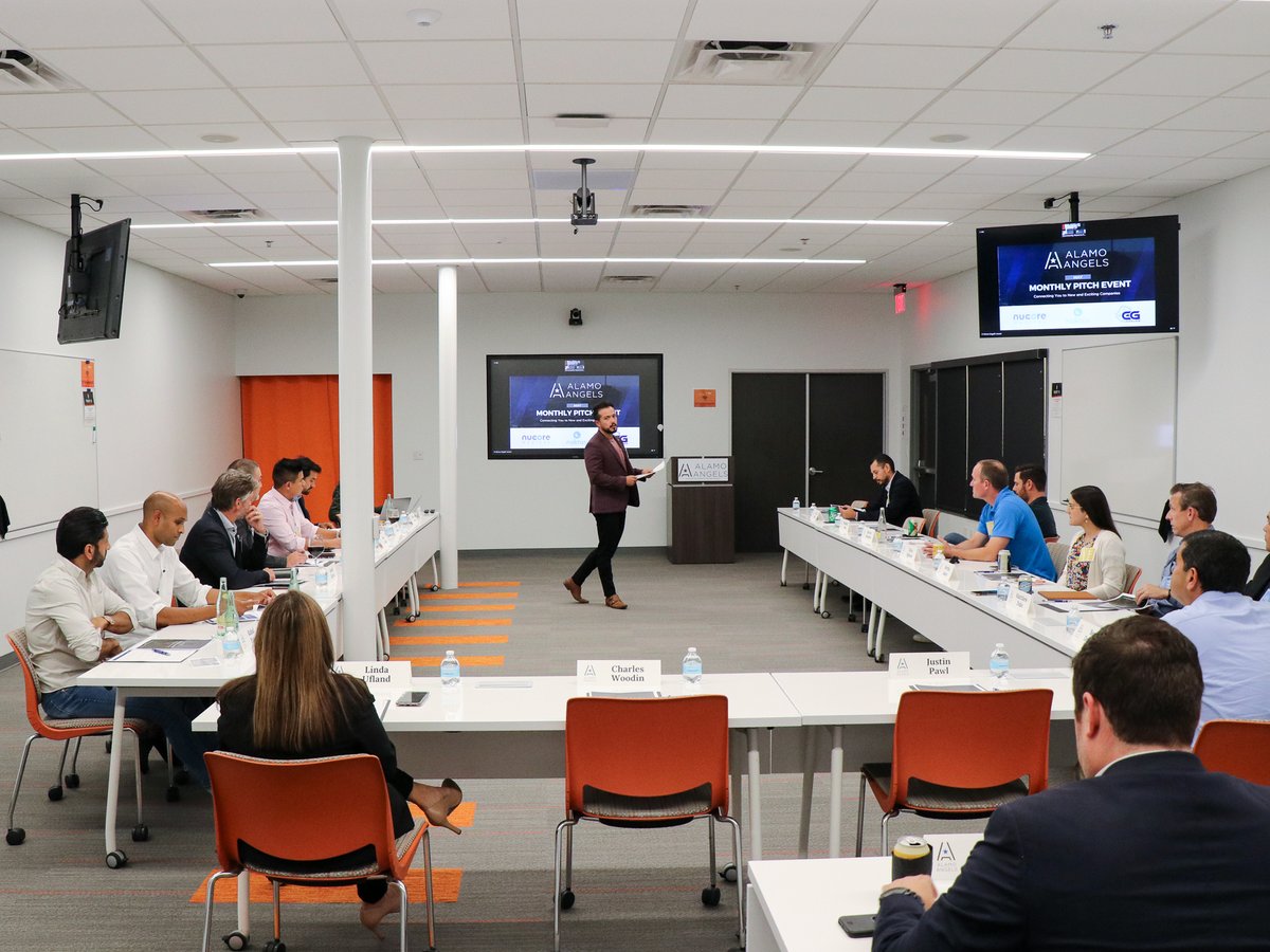 AlamoAngelsofSA's tweet photo. Thank you to all our members for another stellar pitch event. Our featured companies were Nucore Medical, a medical device company; @Noktos, a one-stop-shop for corporate travel; and @GGLeaguesMain, a recreational esports platform. 🥂 https://t.co/MNMX6drQF3