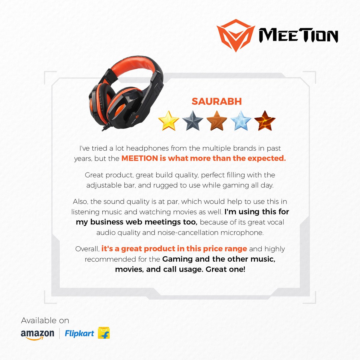 MeeTionIndia's tweet photo. Thrilled and overwhelmed to know that you're having an amazing gaming experience with MeeTion.  @meetiontech  
Thank you for such a great review!

#MeeTion #game #gamer #gaming #games #ps #playstation #videogames #play #nintendo #pcgaming  #gameplay #amazon #amazonreview https://t.co/N8skKlzz60