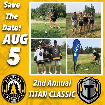 MJHLTitans's tweet photo. ⛳️🏌️‍♀️🏌️Save the date, last year was a sell out! 🏌️🏌️‍♀️⛳️ @NeepawaGolf https://t.co/fXh4Q4kxIZ