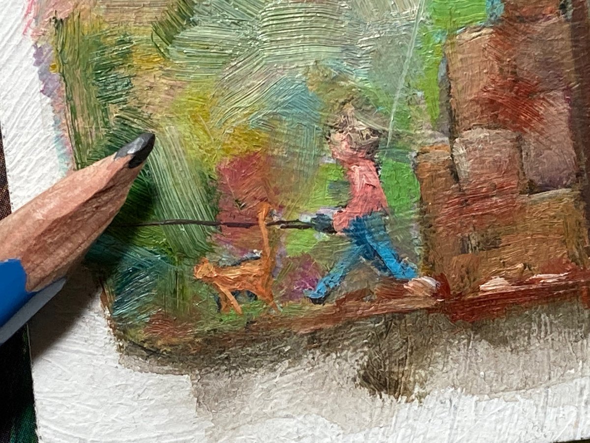 vosswriter's tweet photo. THE WISHING BALLOONS - This image gives you a sense of scale for some of the paintings in the book. I love the challenge of trying to communicate a lot with so little. #thewishingballoons #illustration #art #picturebookillustration #oilpainting @MacKidsBooks @LovethePippins https://t.co/vgkXgpBWaF