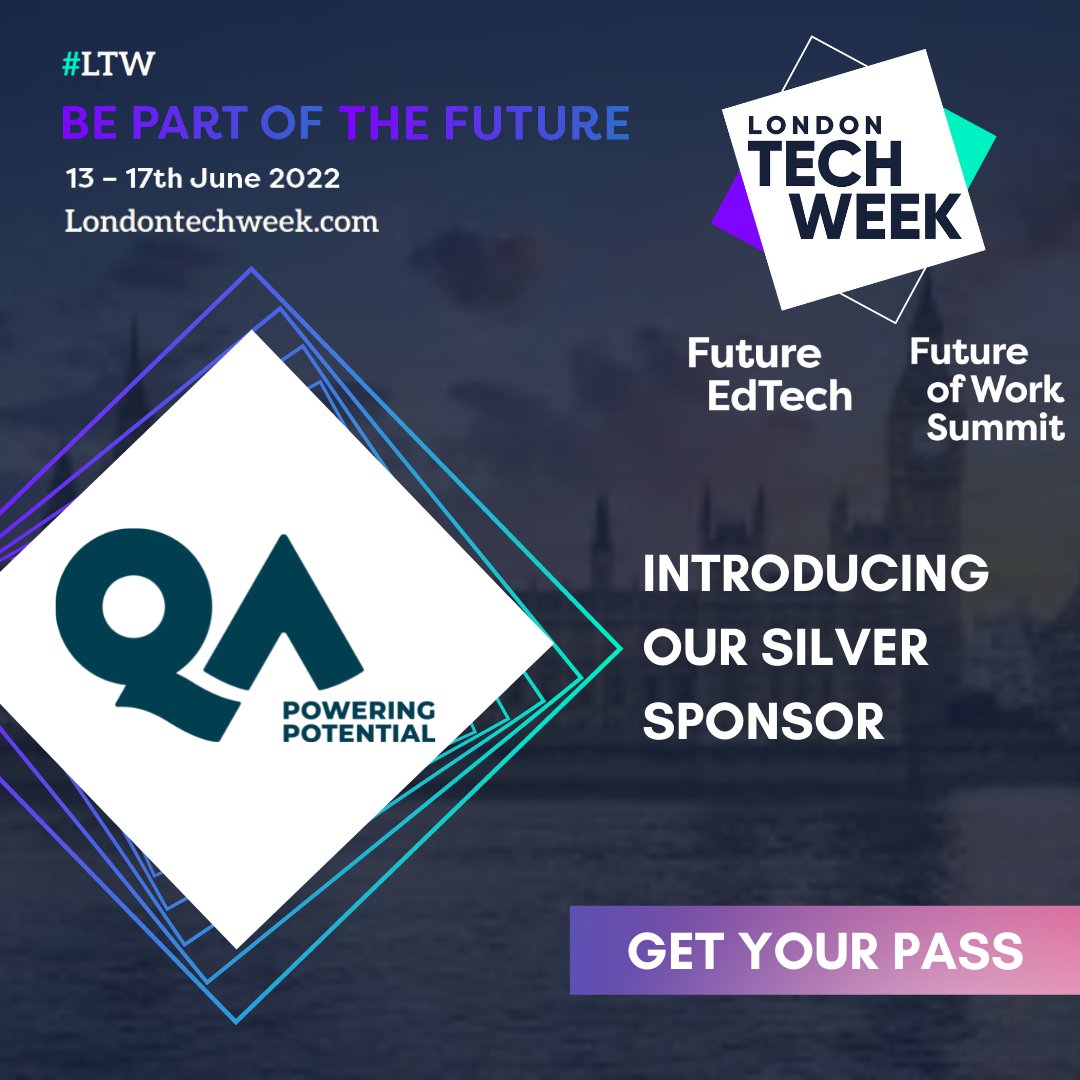LDNTechWeek's tweet photo. We’re thrilled to have @QA_Ltd as our Silver Sponsor at #LTW2022, #FutureEdTech and #FOWSummit. Check our ticket options to connect with their team and learn more about their company, products & solutions at the event: https://t.co/oN2rMGqCbP🎟️ https://t.co/f1a9vVDnon