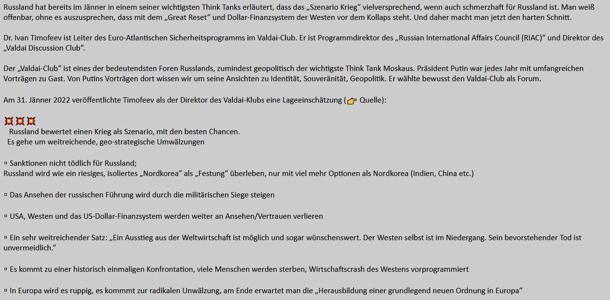 Seppuku0815's tweet photo. @_Kittypunk Russland muss gar nichts. Der Wertewesten wird untergehen. Zu viel Modernisierung kann dazu führen, dass Dinge aus dem Ruder laufen. Die Heuchelei und die Arroganz unserer Ideologien haben uns kaputt gemacht.
Und schau dir mal an, was #Timofeev sagt. https://t.co/MKaAbJzwvI