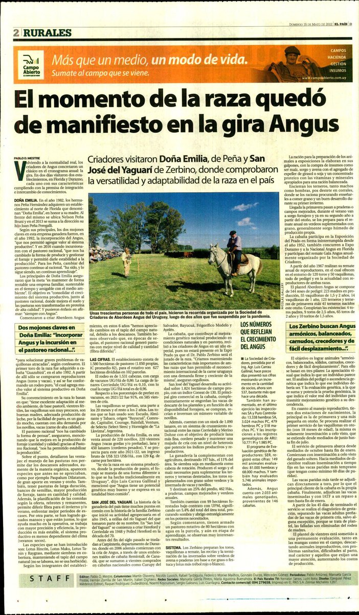 Nuestro agradecimiento a la Sociedad de Criadores de Aberdeen Angus por la oportunidad de abrir porteras y mostrar la Cabaña por dentro.
A todos los que nos acompañaron, clientes, amigos y especialmente a la familia, muchas gracias!