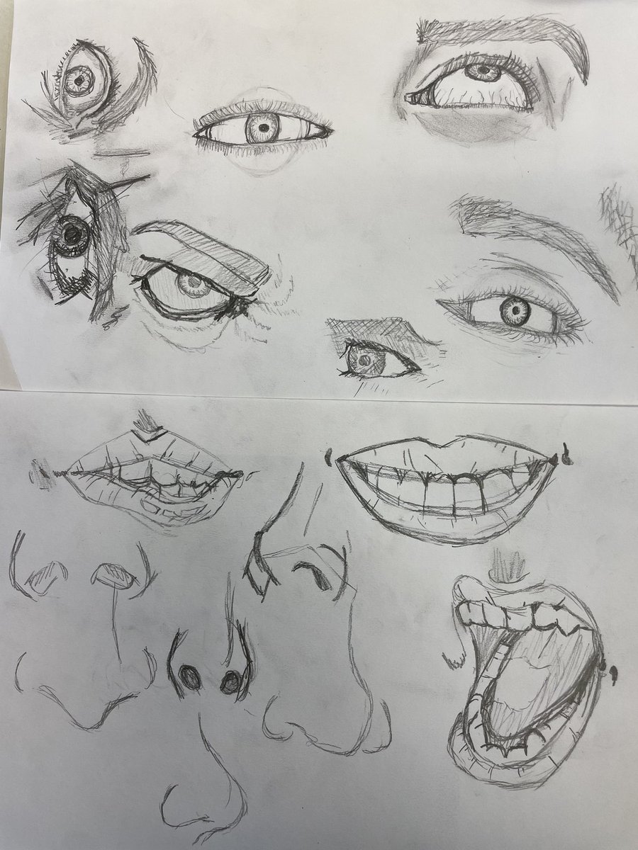ArtsAyr's tweet photo. Mrs Cairns Piece of the Week by Marcus Conway in S1…fantastic drawing skills demonstrated and lots of expression in these facial features. Looking forward to seeing how these drawings progress. #ambition #expressivefaces https://t.co/WkEYzVWwED
