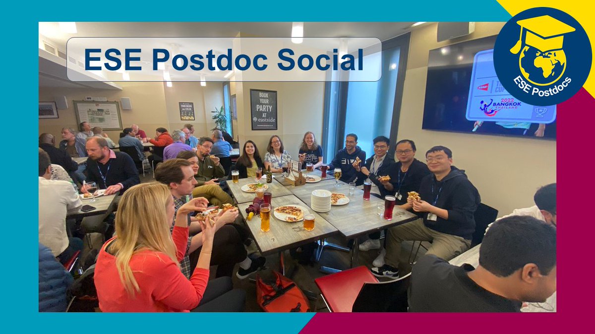 PostdocsESE's tweet image. Last week we had our first ESE #PostdocSocial and it was a blast! Clearly, free pizza made the trick🍕😂
Keep checking your email📩, ask to be included in our WhatsApp group📲 and participate of our future events!