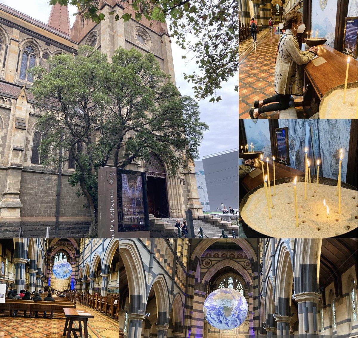 We visited beautiful #StPaulsCathedral #Melbourne
We lit our #candles #mother on her knees praying for #world #peace an end to #wars #violence #hatred ………
#GivePeaceAChance
#JusticeForAll #NoJusticeNoPeace
⁦@ArchbishopThabo⁩
⁦@sgcathedral⁩ 
🌍☮️🌏🕊🌎