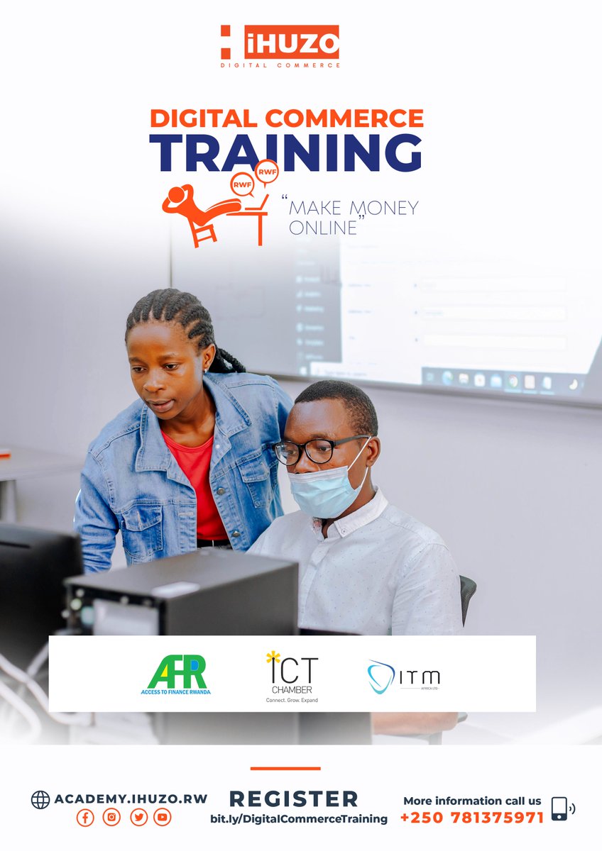 iHuzoRwanda's tweet photo. Grab #iHuzo training opportunity, and start making money online as an #iWorker. Register today for this training➡️https://t.co/BmZcRxlbMv
#RwOT #iHuzoAcademy #freelancer
@AFRwanda @rwictchamber @itmafricaltdrw https://t.co/ssZZZl7hrX