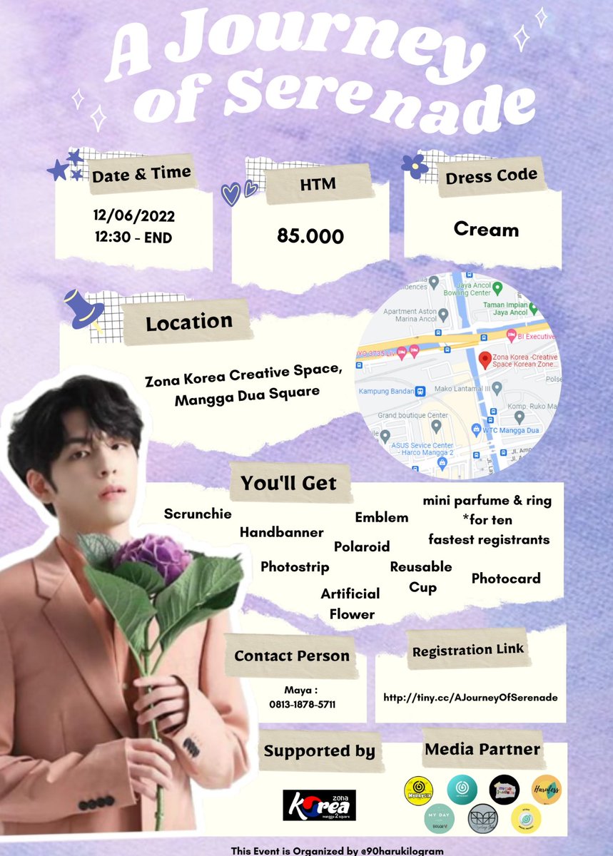 90HaruKilogram's tweet photo. [90 HARU KILOGRAM PROUDLY PRESENT]

✨ A JOURNEY OF SERENADE ✨

📣Untuk merayakan ulang tahun Wonpil dan myday. 90 Haru Kilogram memanggil seluruh myday se-jabodetabek untuk ikut berpartisipasi bersama kami🎉 https://t.co/yBrngFDrmZ