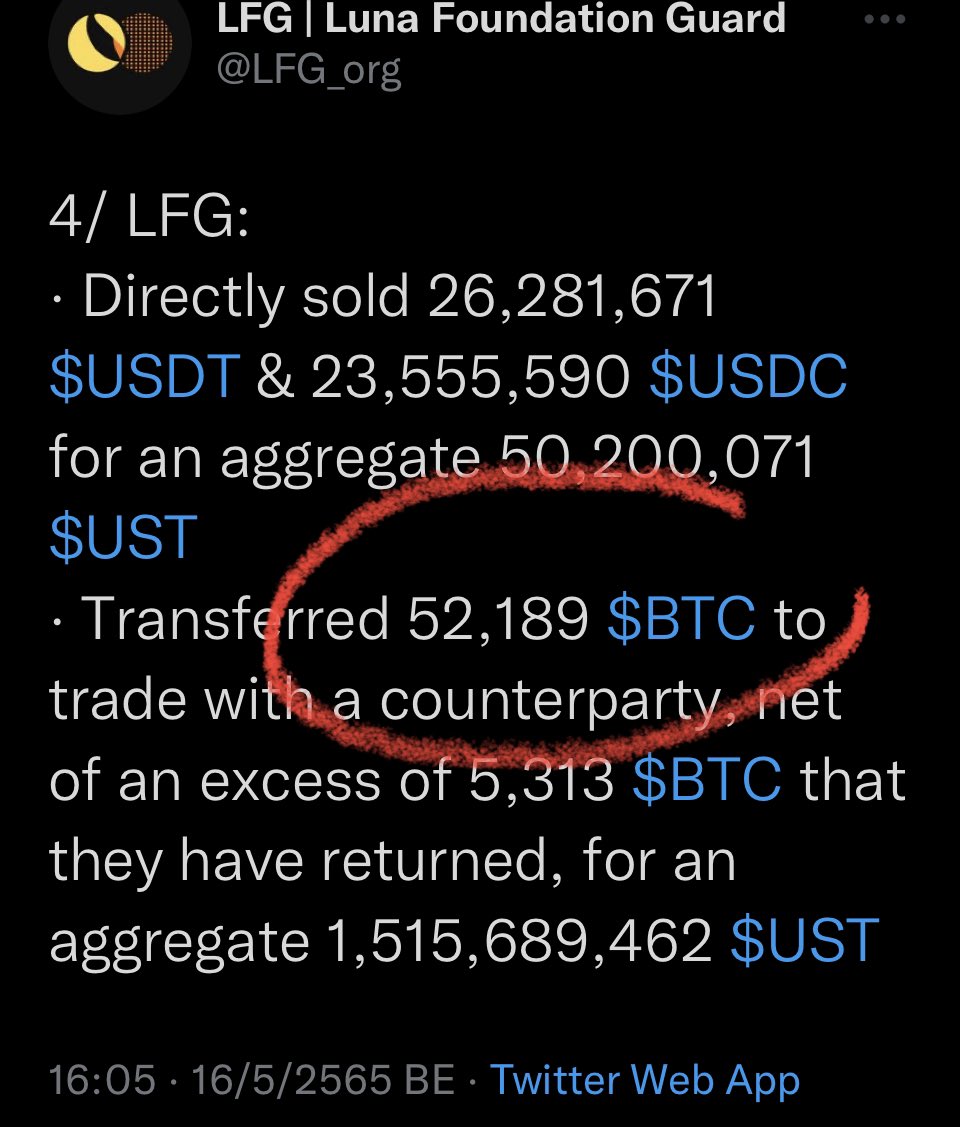 Let’s be serious, don’t you guys smell fishy about this counterparty exchange dumping 1.5 billion $UST for 52,189 $BTC ?