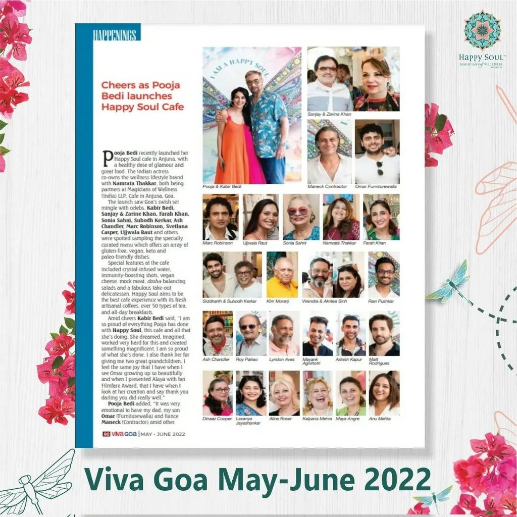 happysoulindia's tweet photo. @happysoulindia
@poojabeditweets
A delightful start to Sunday as @happysoulcafe_goa features in @vivagoamagazine May-June 2022 Edition
#happysoullifestyle
#wellnessmovement https://t.co/BDAyUCe6rT