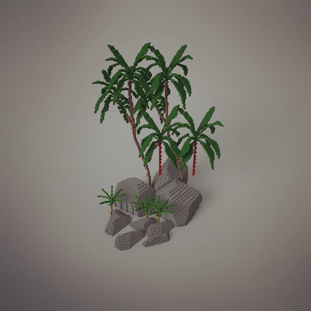 Do anyone can identify this plant 🌱 🌱 #voxelart #magicavoxel #voxelworld #bushcraft #voxelart3d #3dart #3dmodeling #3dmodel #voxel #voxelartist  #voxelworld #camping #camp #campfire #bamboocup #3dpixelart #tropicalforest #southeastasia