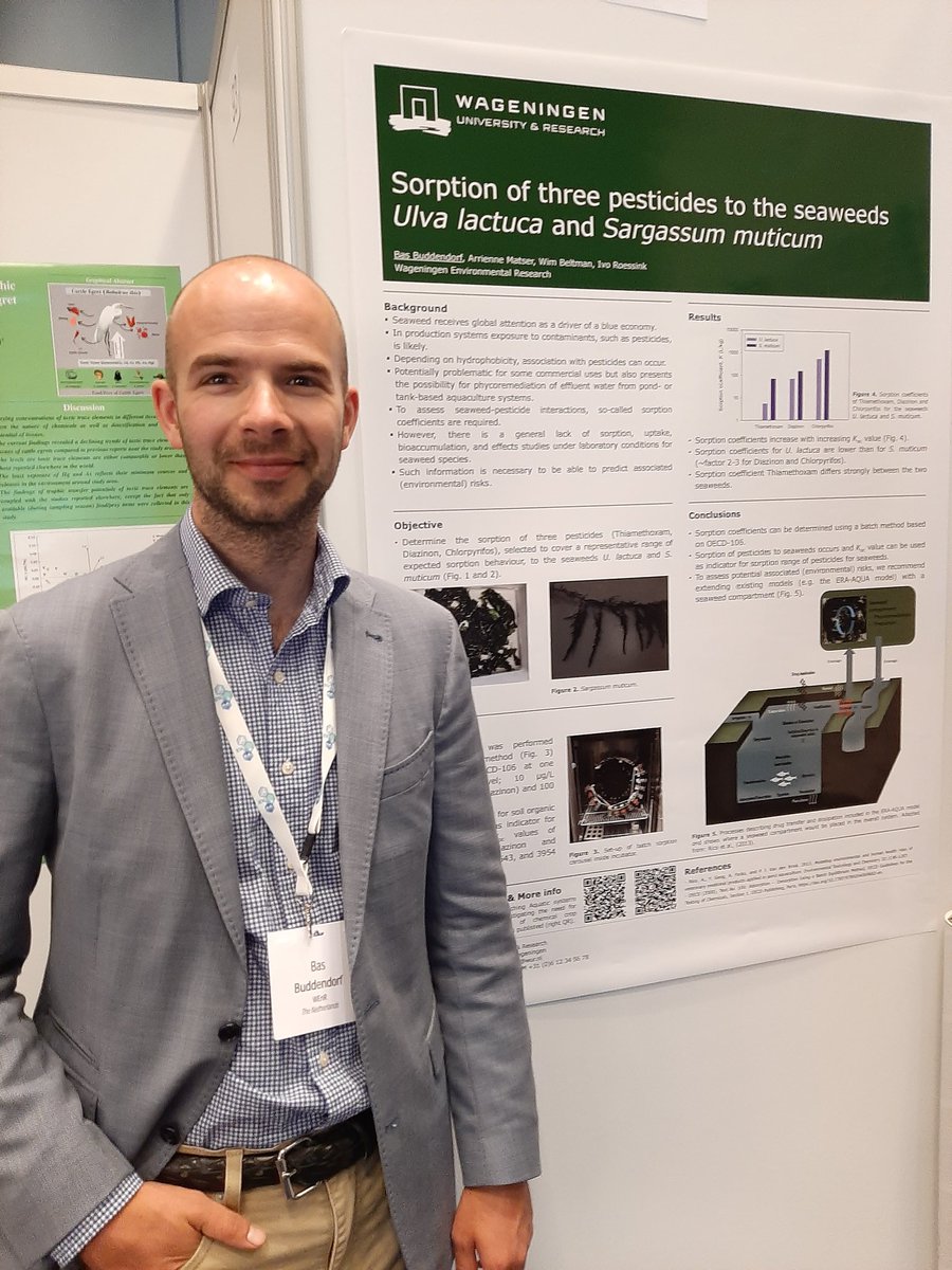 Interested in multitrophic pond systems, seaweed, sorption, and environmental risk assessment? Come see me at poster spot 94!
#SETACCopenhagen 
@WURenvironment @SETAC_world