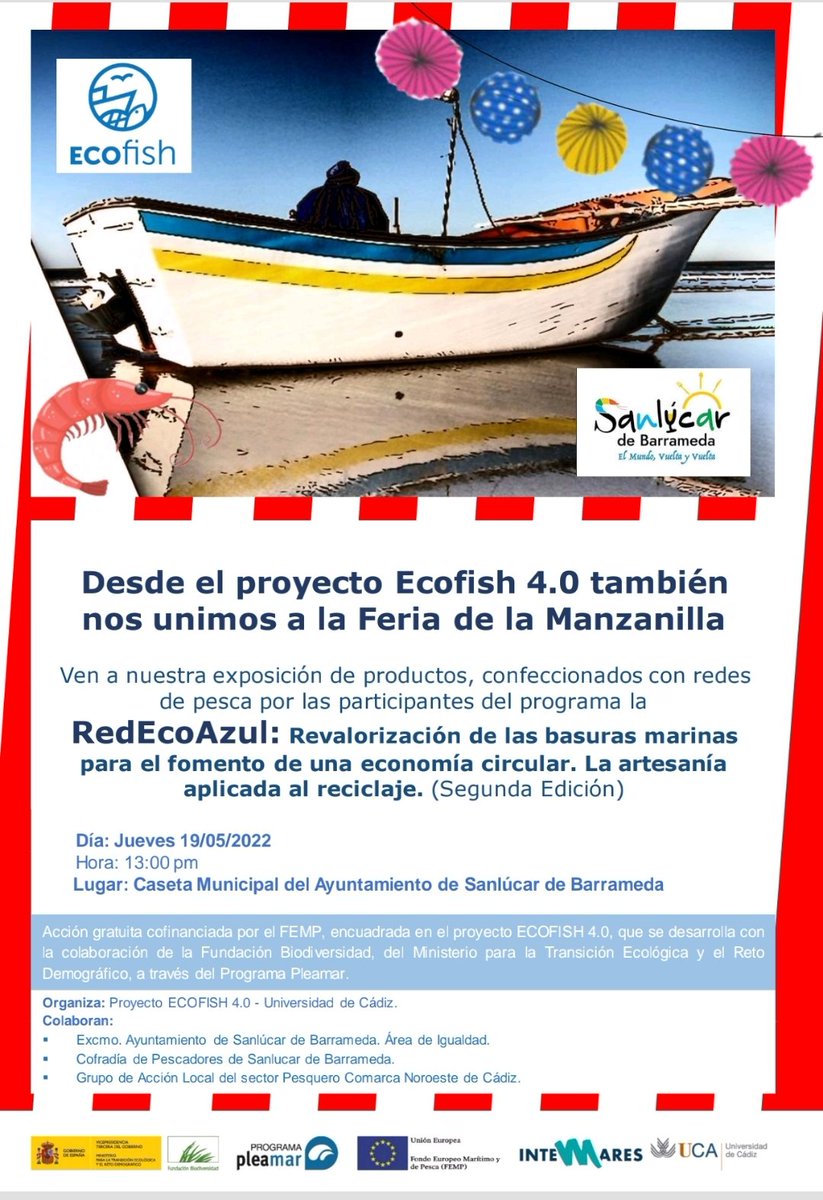 Nos unimos a la Feria de la Manzanilla!!
❤️💃
Nos vemos el  próximo jueves día 19de mayo a las 13.pm en la Caseta Municipal del Ayuntamiento de Sanlúcar de Barrameda 
<a href="/AytoSanlucar/">Ayuntamiento de Sanlúcar de Barrameda</a>
@galpcno
<a href="/univcadiz/">Universidad de Cádiz</a>