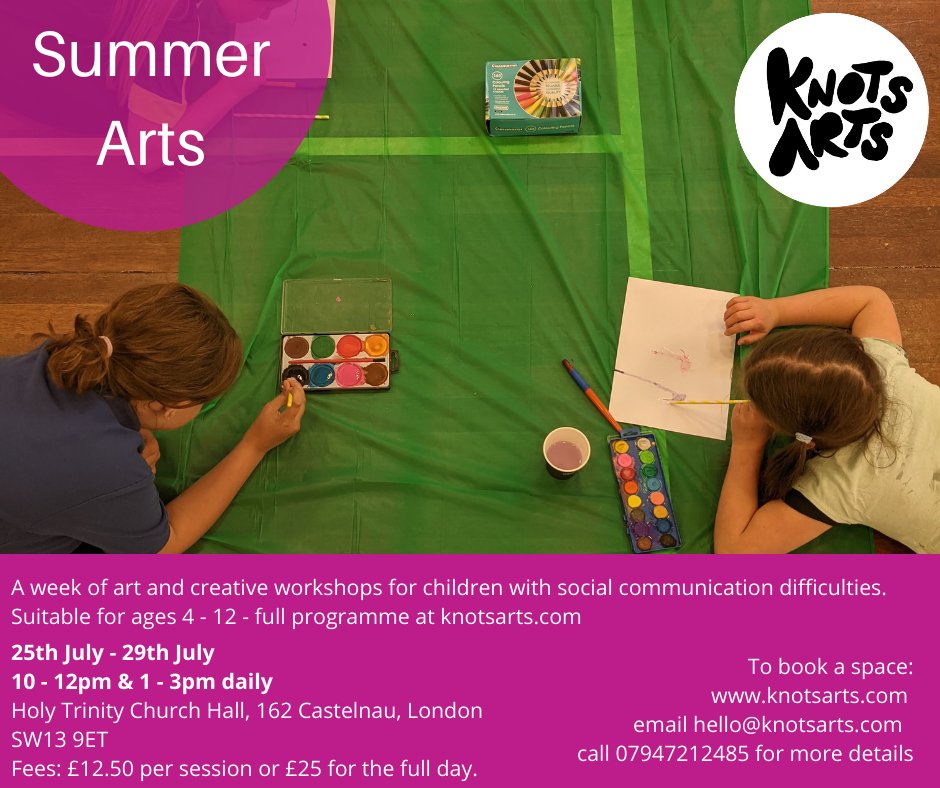 KnotsArts's tweet photo. Summer is coming! We've got a selection of fun activities for children and young people of all ages, first up is summer arts, suitable for ages 4 - 8, find out more and sign up https://t.co/Q9DOA0TxsV https://t.co/G6KxogAKtl