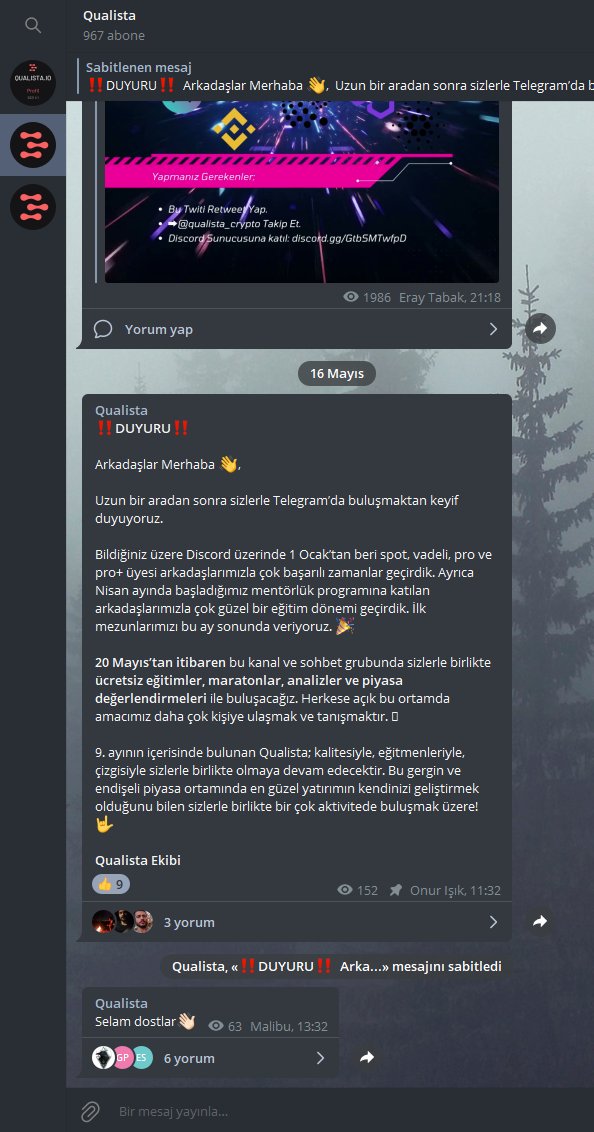 qualista_crypto's tweet photo. ❗️Duyuru❕

#Qualista Akademi telegram kanalımız yeniden aktif! Ücretsiz eğitimler, maratonlar, analizler ve piyasa değerlendirmeleri için telegramda da bize katılın.

Telegram 👉 https://t.co/OGRIOnLF1Z
Telegram sohbet 👉 https://t.co/PnixmEtbKL https://t.co/BHvsHp955Q