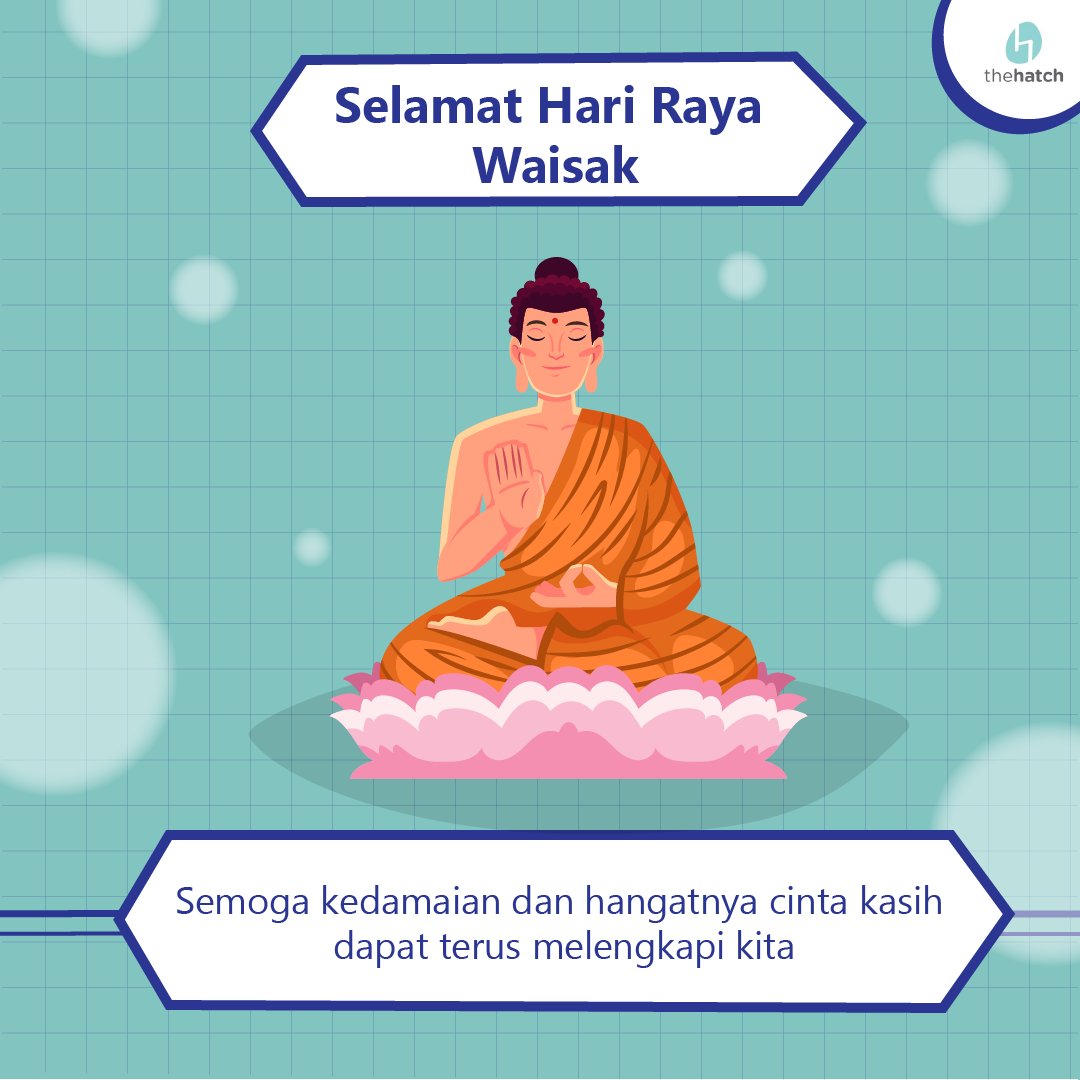 thehatch_id's tweet photo. Selamat Hari Raya Waisak!

Di momen yang penuh damai ini, yuk kita jaga kebersamaan &amp; rasa kasih sayang terhadap diri kita sendiri &amp; juga sesama!

Udah saatnya kita perbanyak vibe yang positif + hilangin yang kurang asik nih~

Jangan lupa emoji <3nya buat nyambut hari ini yaaa! https://t.co/NCWcnySc4X