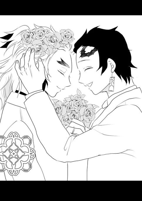 #炭煉ワンドロワンライ弐
@tnrn1hour_2
 「花i冠」お借りしました

前回のワンドロから続いてます
https://t.co/WDinElX5lF 