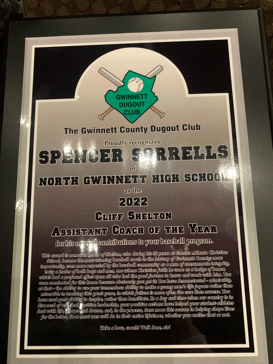 ChristianHelsel's tweet photo. Big S\O to one of our own, Spencer Sorrells. Head coach of the 2025 GA team. Gwinnett county assistant coach of the year for the North Gwinnett Bulldogs @USElitebase https://t.co/hkPefMbGOR