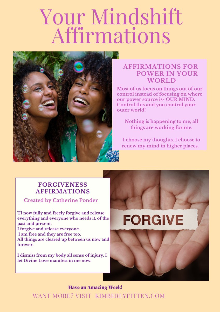 kimberlyfitten's tweet photo. 👊Your Weekly Affirmations: Gain Power In Your World! - https://t.co/afB3ovY7O3 https://t.co/gDP722DeuC