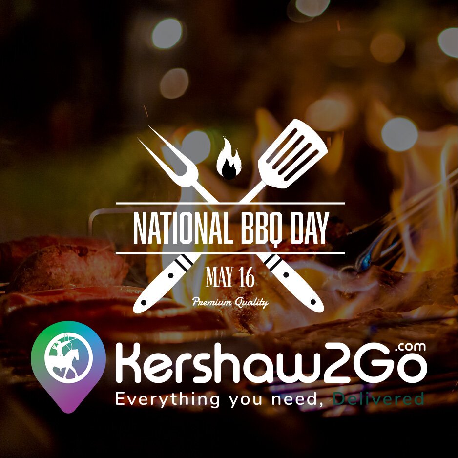 Happy National BBQ Day!  Join us in celebrating and get $10.00 off your order when you spend $30 or more! Use code BBQ22! Valid for delivery only.

kershaw2go.com/restaurant 🚗 🍕

#kc2go #kershaw2go #kcdelivers #bbqday