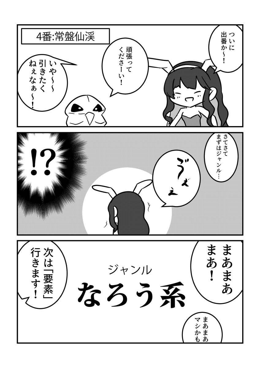 (6)
華麗なるフラグ回収をしたのは初参加の常盤仙渓(@IBARAKIhyakuri )さん!
実にいい反応をしてくれましたw(多分くじ引き会で一番盛り上がった)
<コレガサークルアマノガワノヤリカタカー...