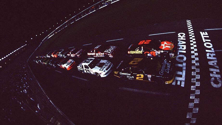 NASCARMemories's tweet photo. On this date in 1992:
"The Winston" was held under the lights for the first time. The race was won by Davey Allison. #OneHotNight https://t.co/dWG1dWkrkv