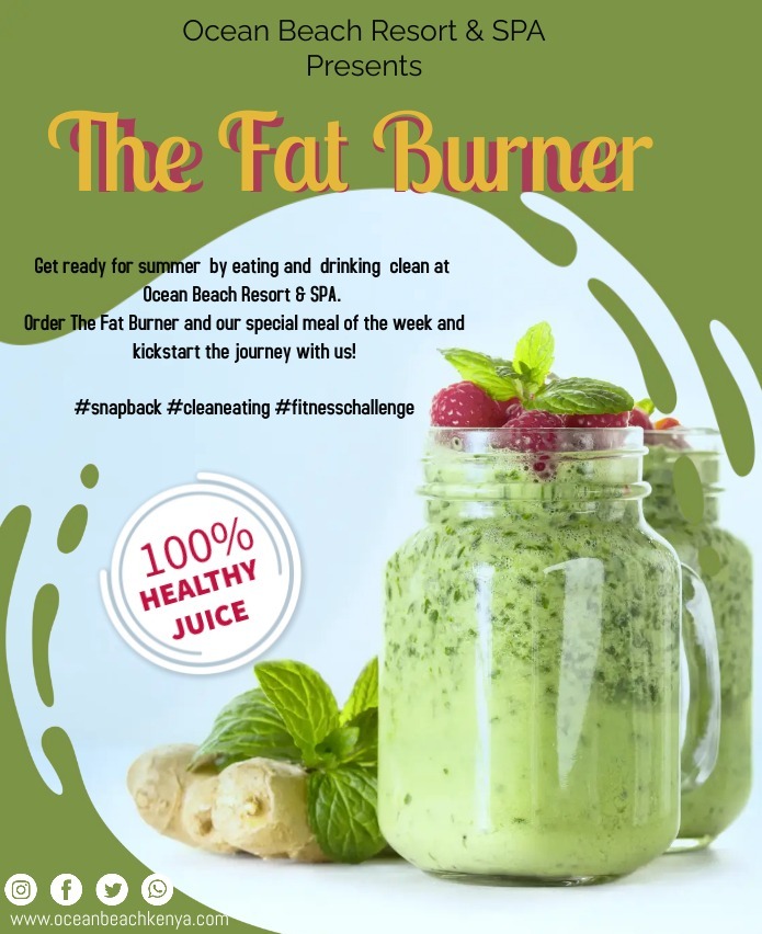 OceanBeach01's tweet photo. The Fat Burner!!!!
Our special of the week!!
This will be your next favorite drink...๐๐๐๐ no cap.
#oceanbeachresort #malindikenya #detox #fitnessmotivation #cleaneatingrecipe #mondaythoughts https://t.co/G42hx8FMsU